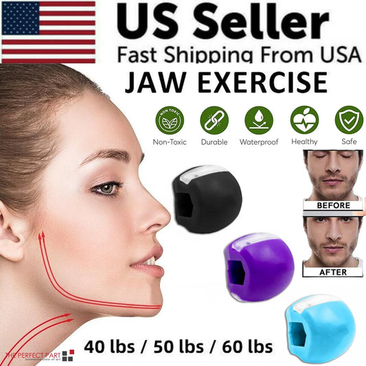 3PCS Jawline Exerciser Mouth Exercise Fitness Ball Neck Face Jaw Trainer Toning