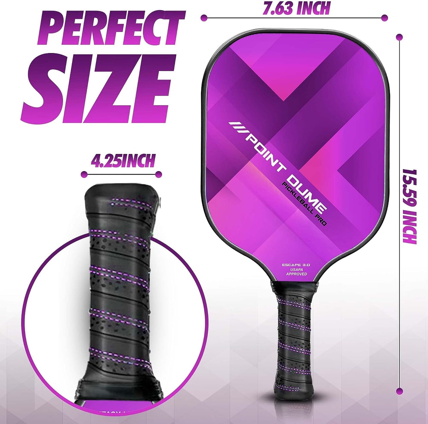 Pickleball Paddles Pickle Ball Raquette Set Premium Graphite Carbon Pickleball Paddle Set of 2 Paddles 4 Pickleballs and Carry Case Pickleball Set USAPA Approved Pickleball