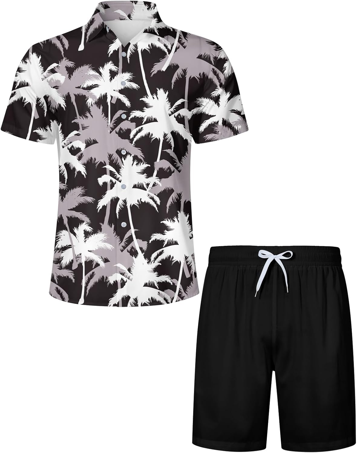 Men'S Hawaiian 2 Pieces Summer Beach Shirts and Shorts Outfits Matching Sets