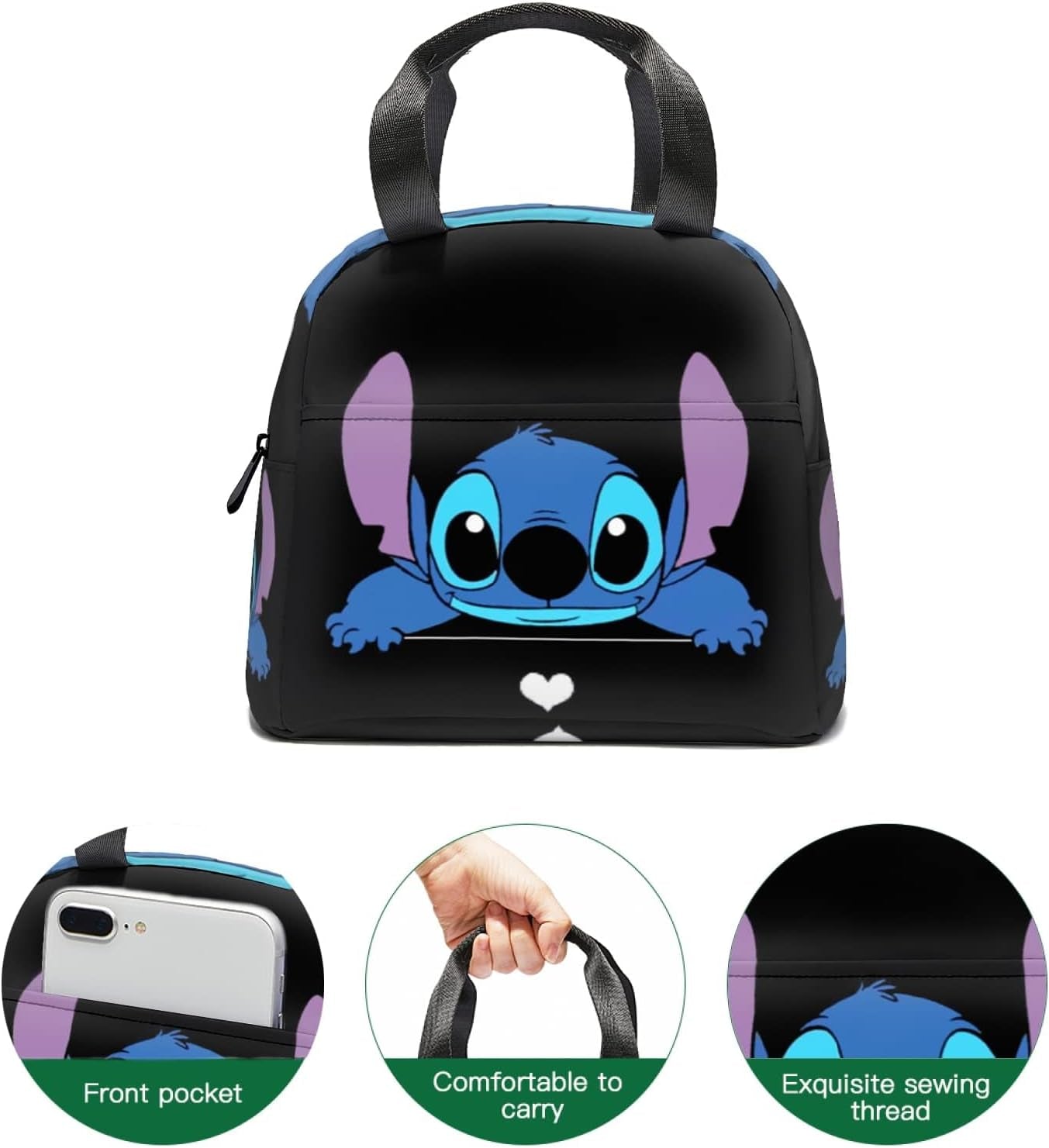 Reusable Insulated Lunch Bag Portable Lunch Box Anime Lunch Tote for Men Women Work Picnic Outdoor Camping