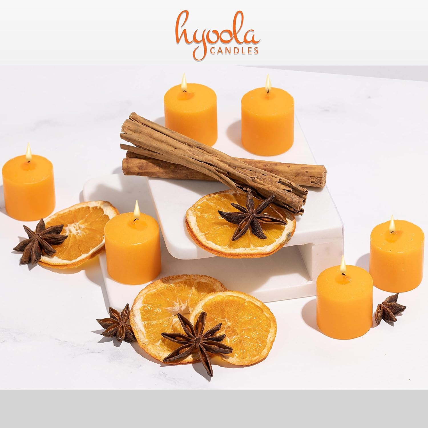 Scented Votive Candles - Winter Orange Votive Candles -12 Hour Burn Time - 9 Pack - European Made